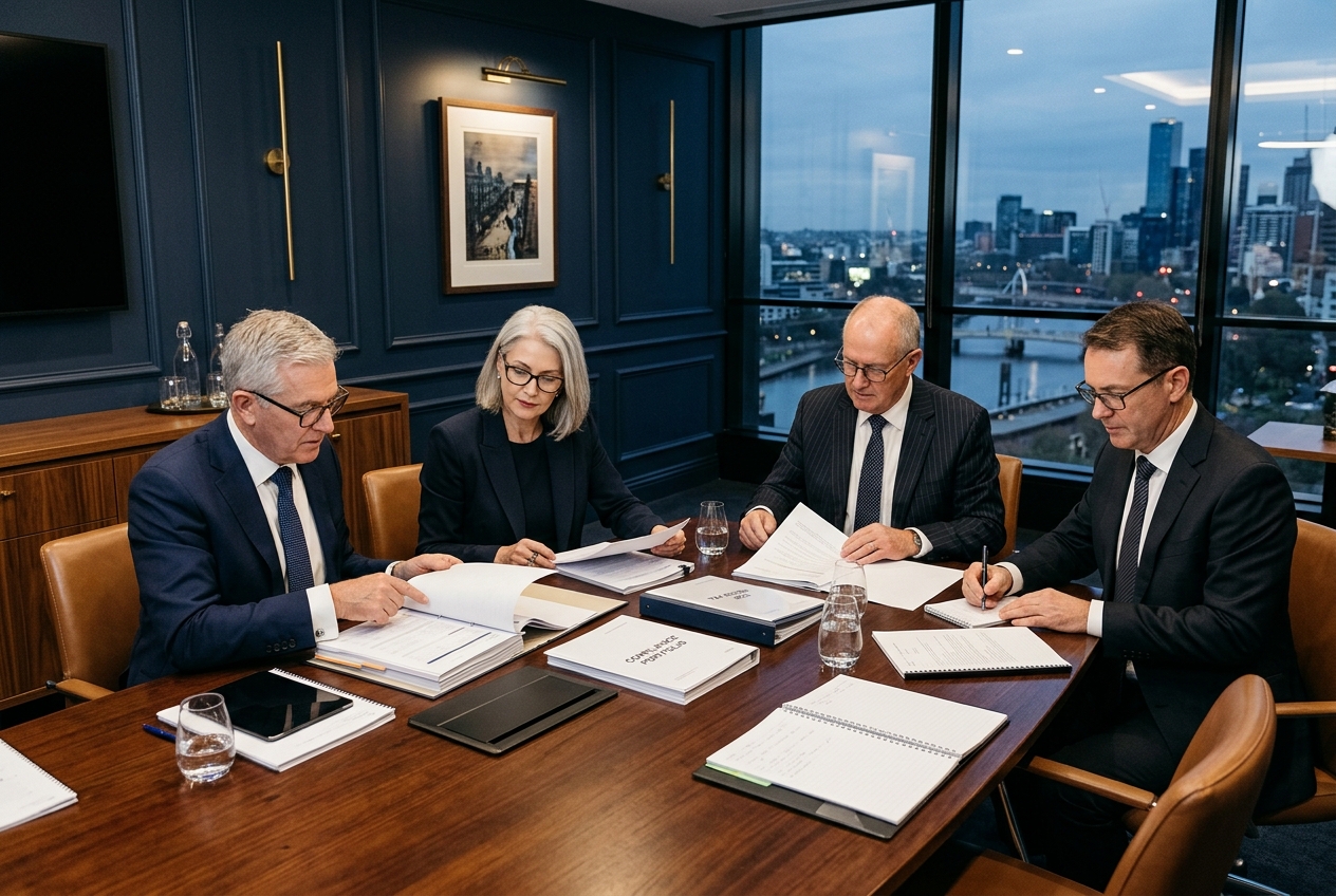 Corporate migration auditors verifying business compliance in Australia