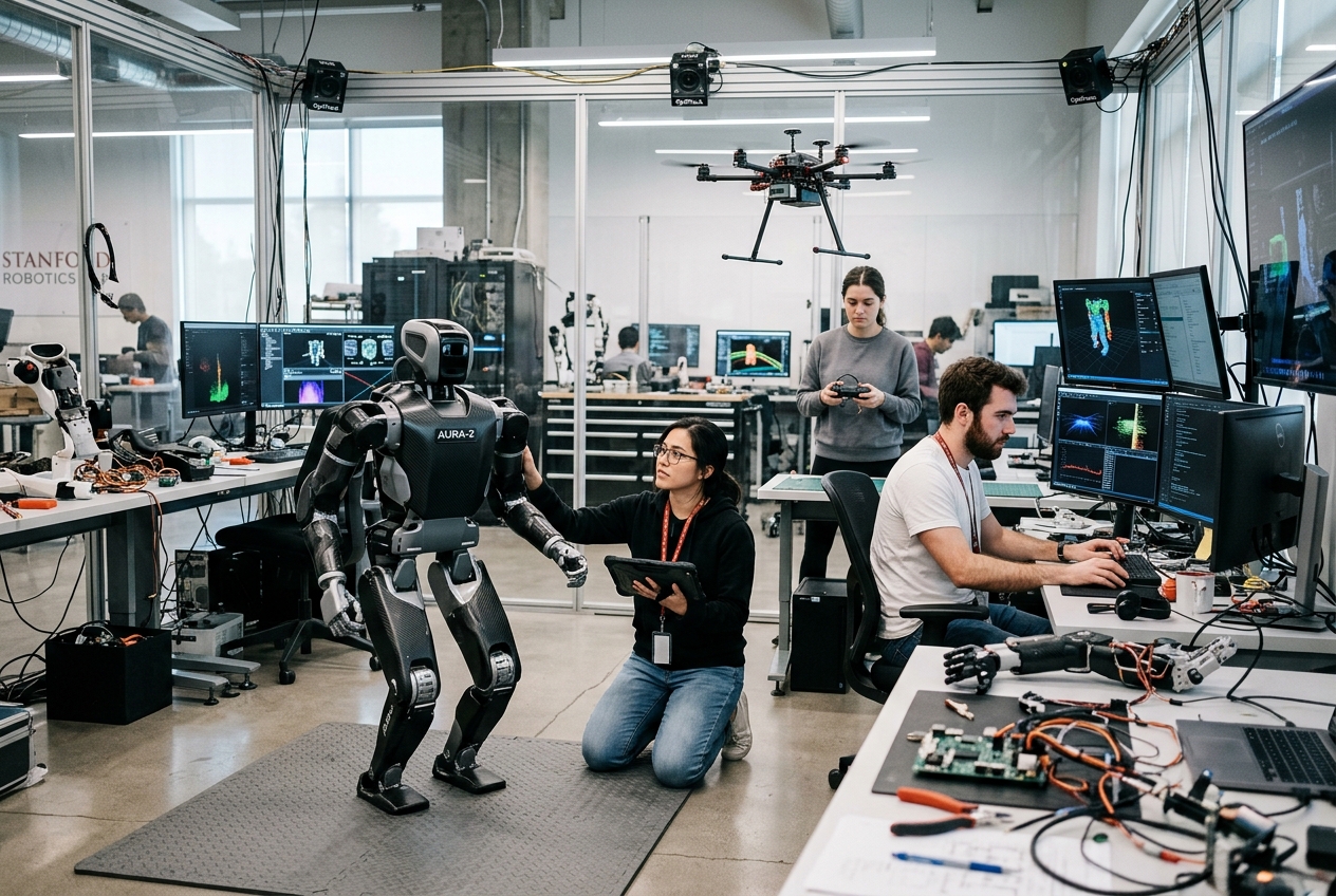Cutting-edge artificial intelligence and robotics laboratory at a top US university