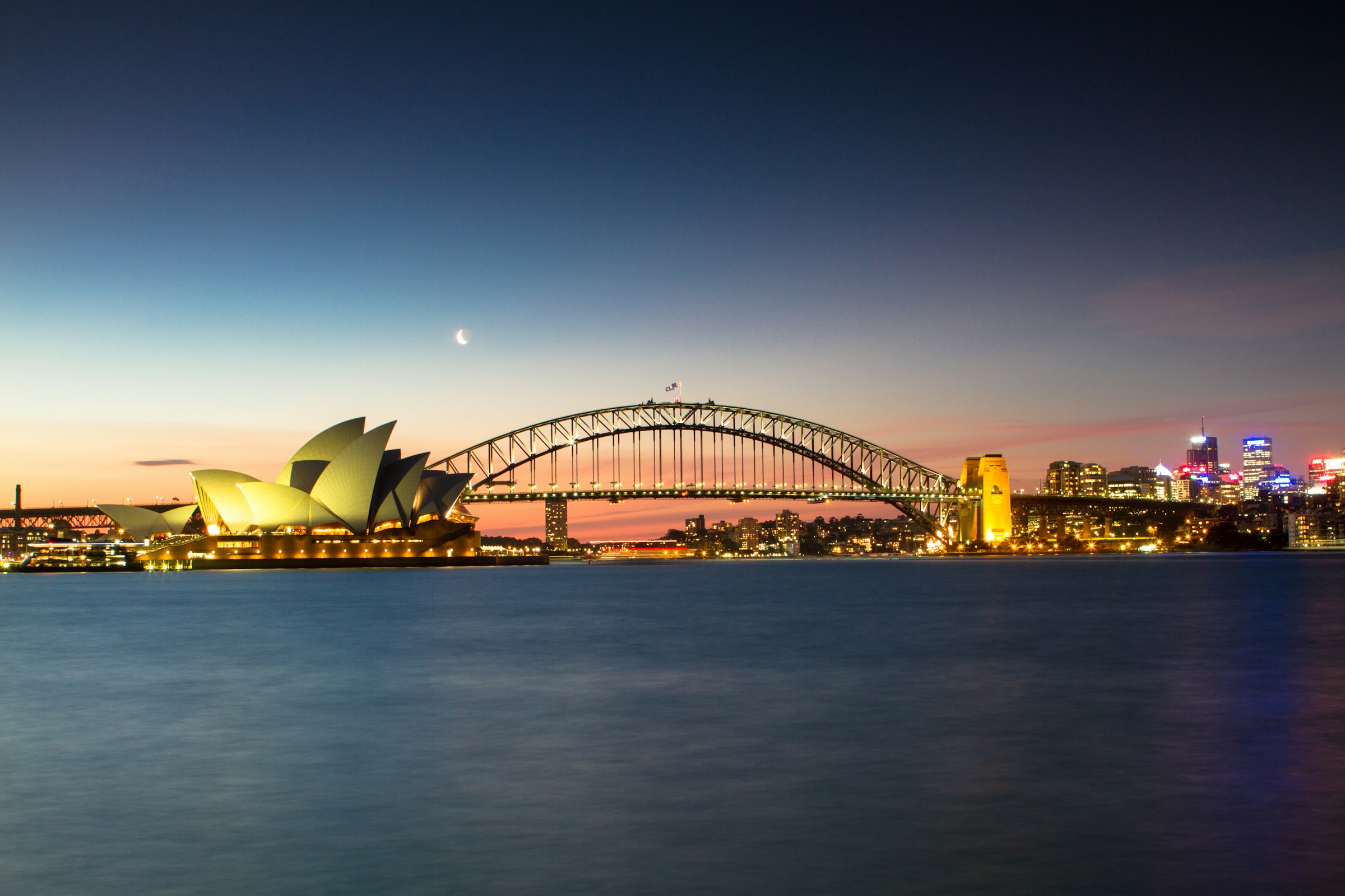 Sydney Harbour and the financial district of Australia